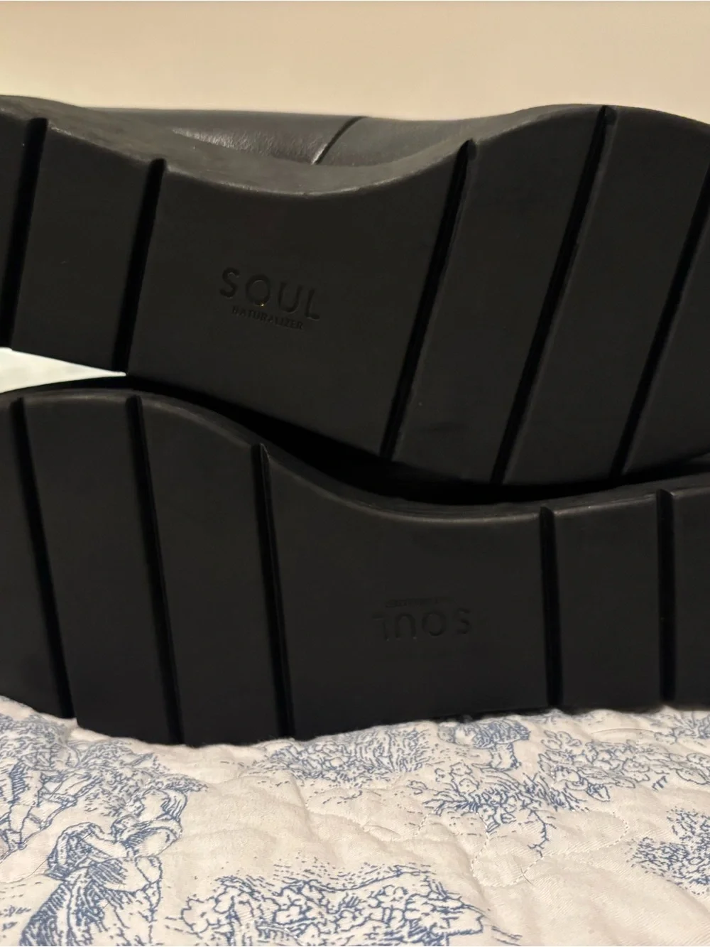 Black Mary Jane Style Platform Wedges